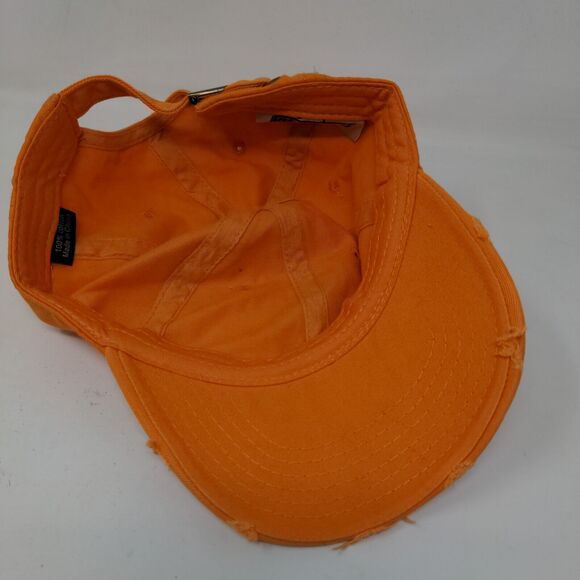 KV Sports Men's Slideback Hat Orange Adjustable Graphic Monkey Logo Shiny - Picture 7 of 9
